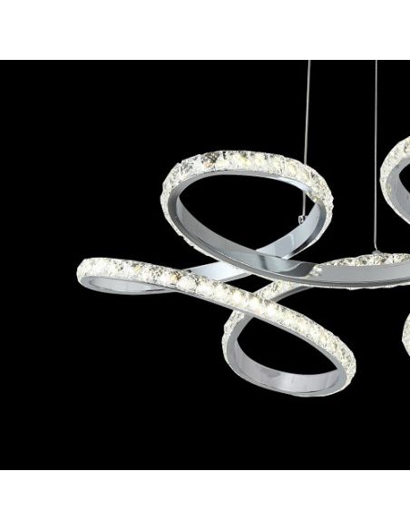 Lámpara Curvada Led de Metal y Cristal