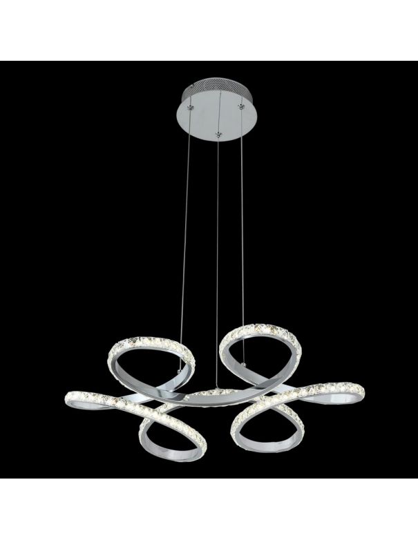 Lámpara Curvada Led de Metal y Cristal