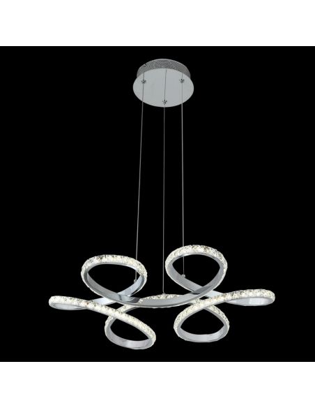 Lámpara Curvada Led de Metal y Cristal