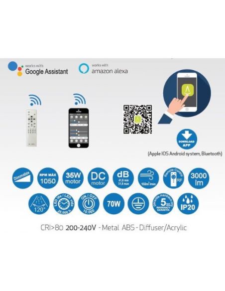 Ventilador Himalaya compatible con Google Assistant y Amazon Alexa