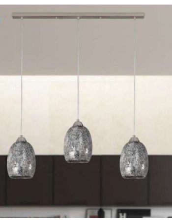 Lámpara Comedor Tulipa Cristal Plata