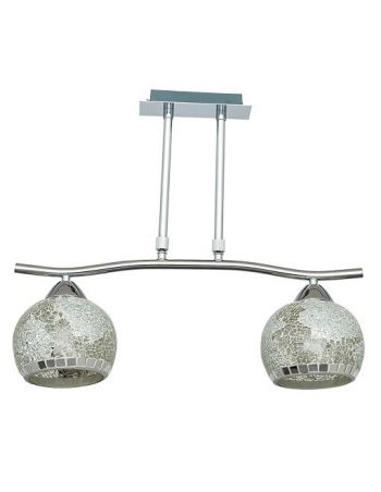 Lámpara Salón Barra Ondulada 2 Luces Mosaico Ámbar