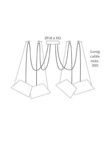 Lámpara Sento 6 Luces Negro