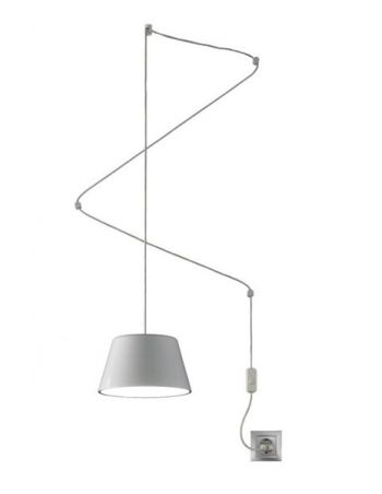 Lámpara Sento 22 cm con Enchufe Interruptor y 4 Stoppers Blanco o Negro