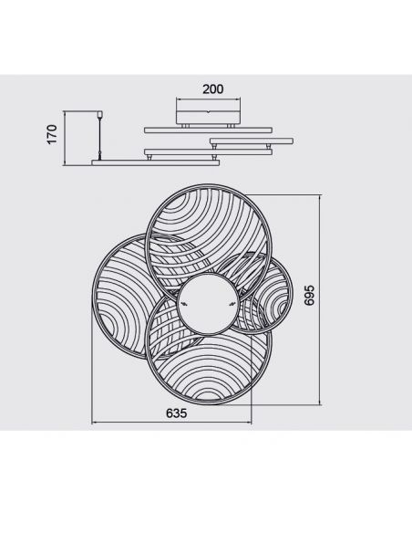 Plafón Collage Mantra Negro