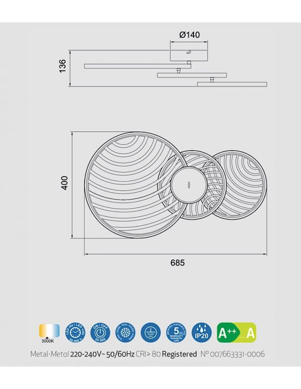 Oferta Plafón Collage Mantra Oro