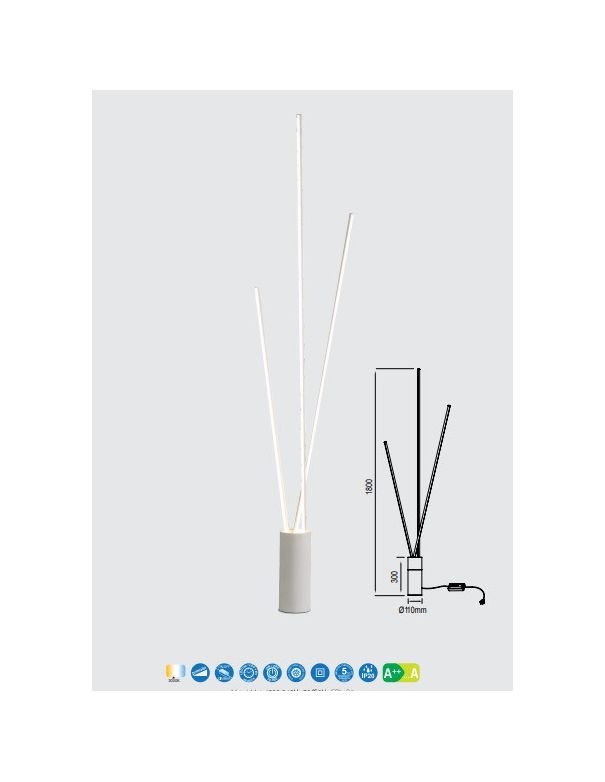 Lámpara de Pie Vertical Blanco Mantra