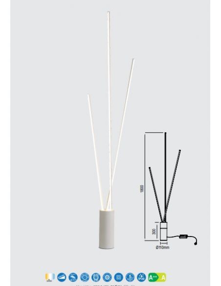 Lámpara de Pie Vertical Blanco Mantra