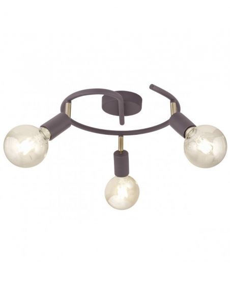 Regleta 3 Luces Redondo Marrón