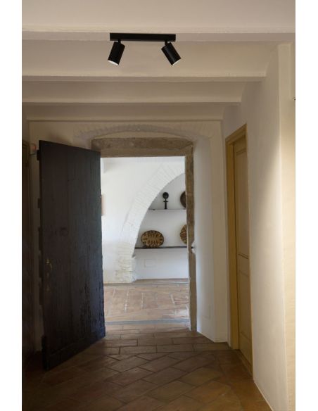 Regleta de 2 Luces de Aluminio Negro