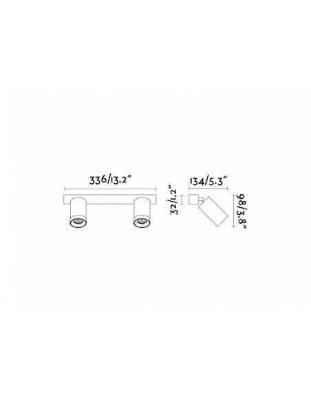 Regleta de 2 Luces de Aluminio Blanco