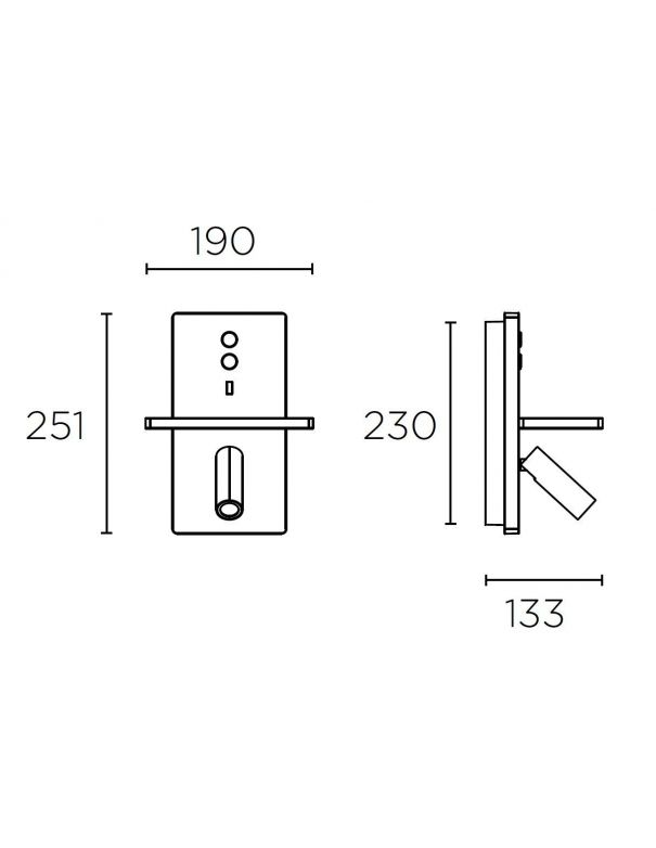 Aplique LED con USB Blanco