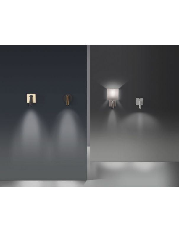 Aplique LED Cuadrado con USB Níquel Satinado