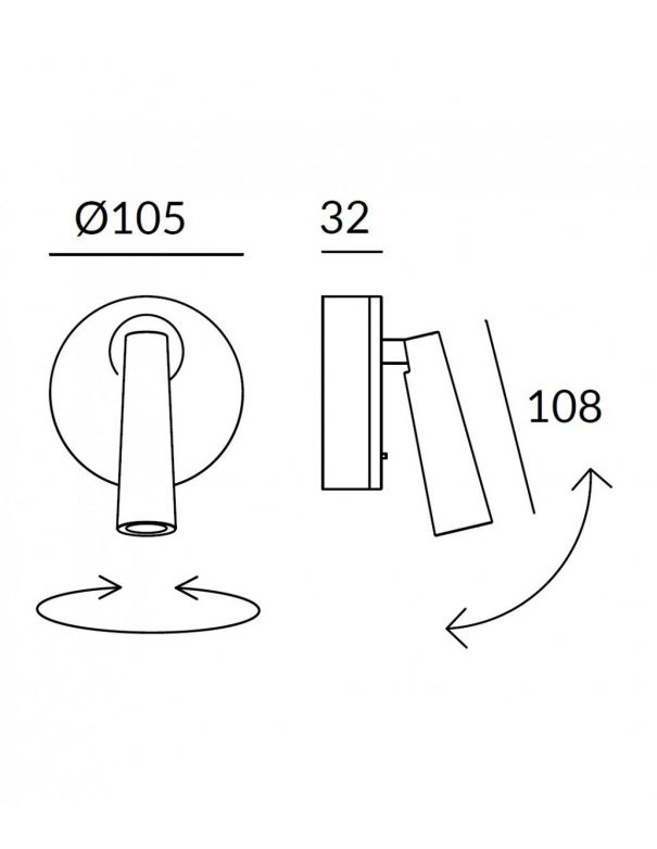 Aplique LED Base Redonda Níquel Satinado
