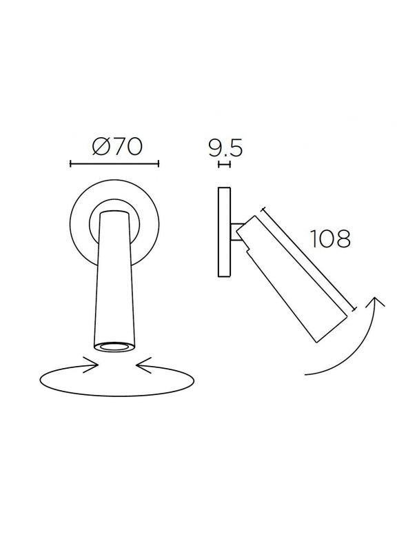 Mini Aplique LED Oro Satinado Gris