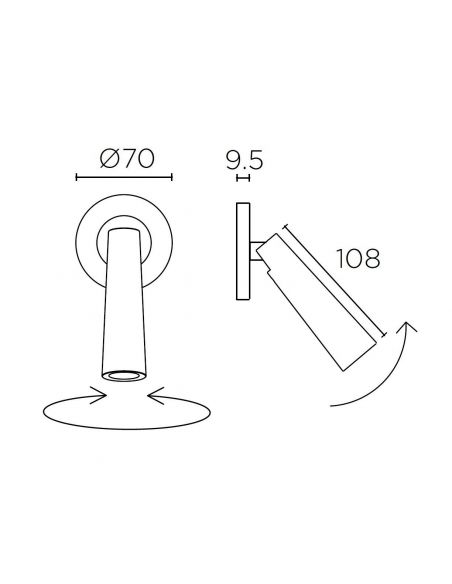 Mini Aplique LED Oro Satinado Gris