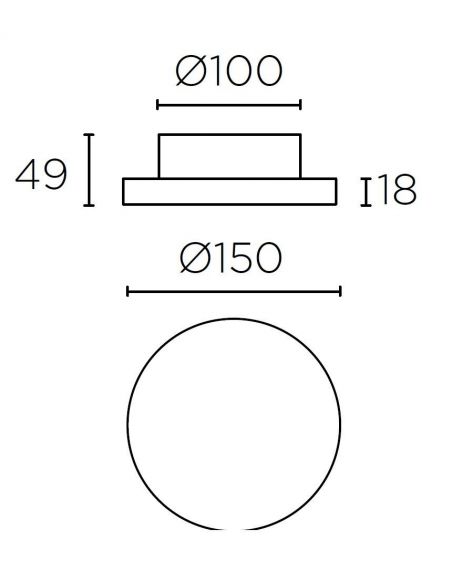 Aplique Plafón Yeso 26 cm