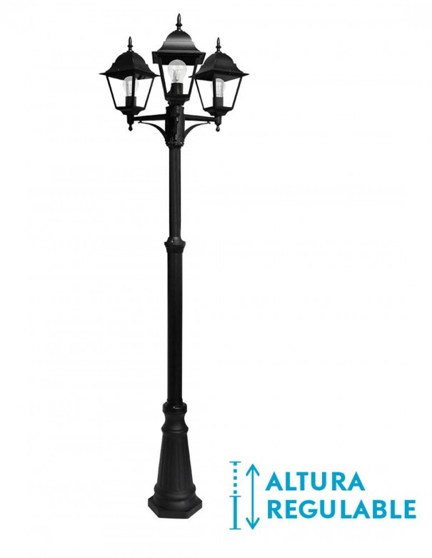 Farola Spica 3 luces Altura ajustable