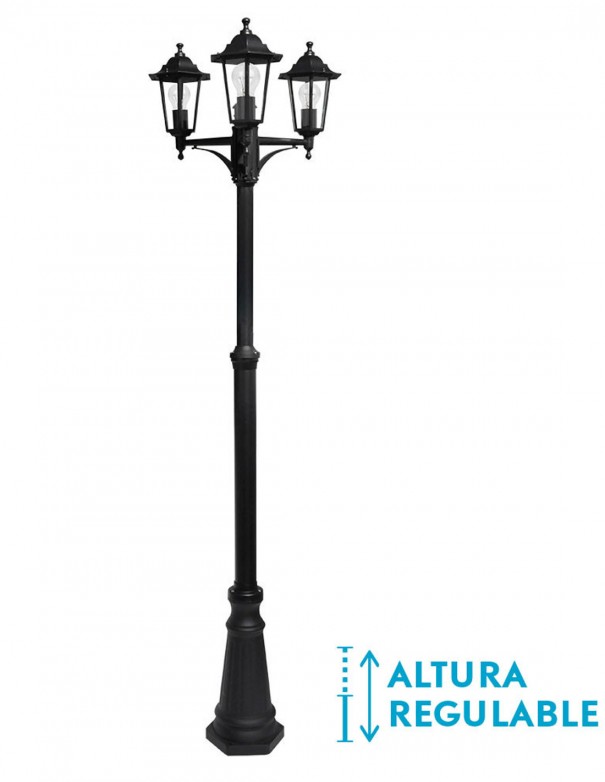 farola auriga negra 3 luces