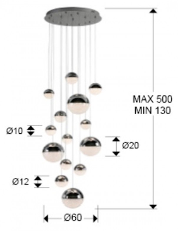 medidas lámpara sphere gran formato