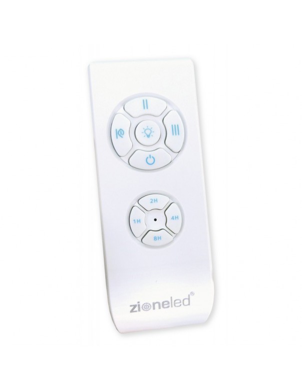 Ventilador con led Níquel con aspas plata.