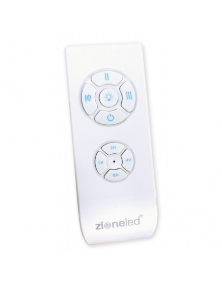 Ventilador con led Níquel con aspas plata.