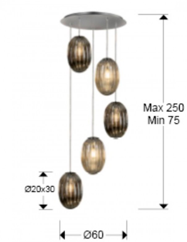 medidas lampara ovila 5 luces