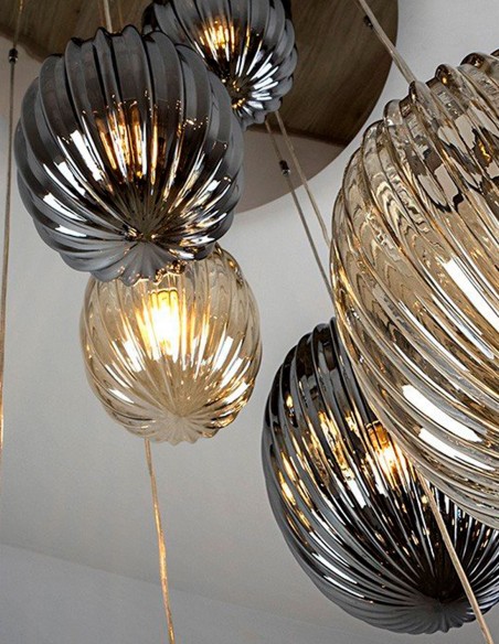 lampara tulipas coñac y smoke