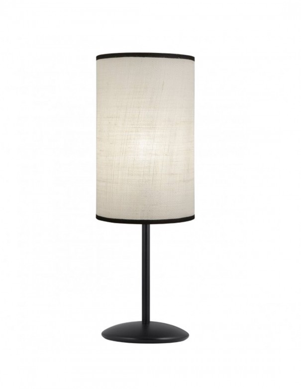 Rinconera con pantalla de tela beig