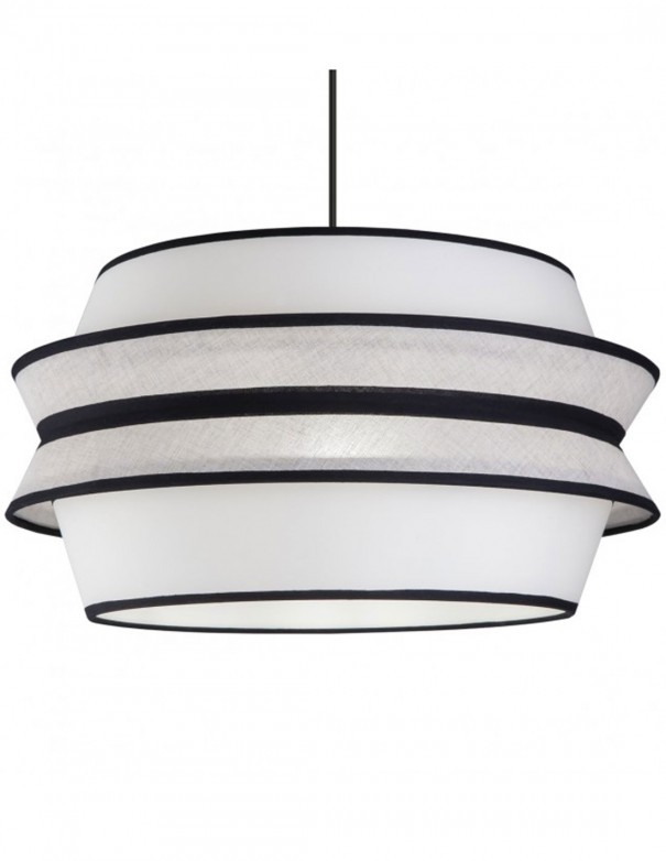 Lámpara de 40cm en tela blanca y visón