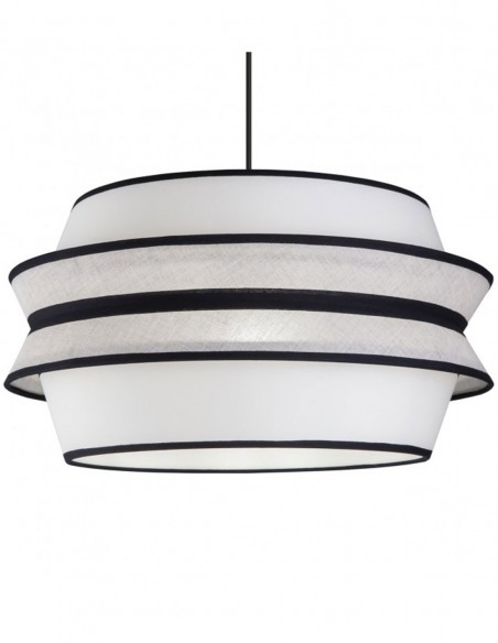 Lámpara de 40cm en tela blanca y visón