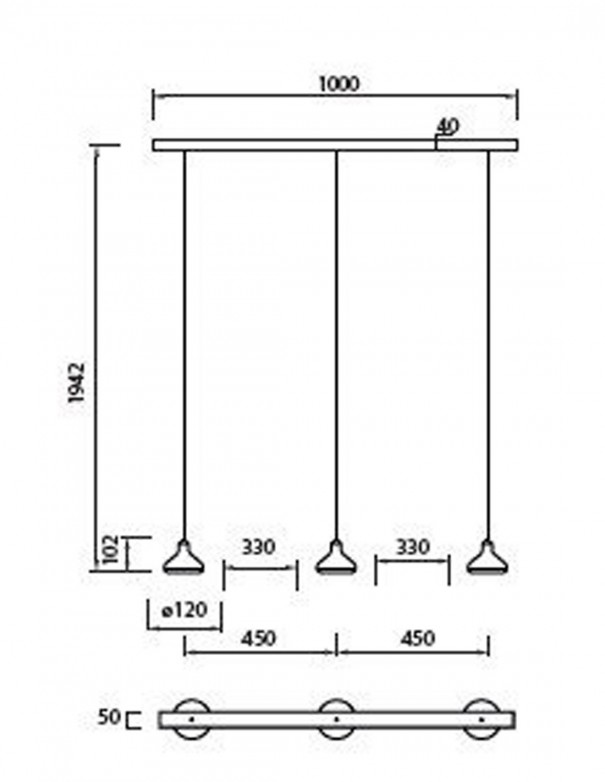 lampara antares 3 luces