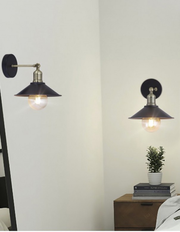Aplique de pared compatible con bombilla vintage de led.