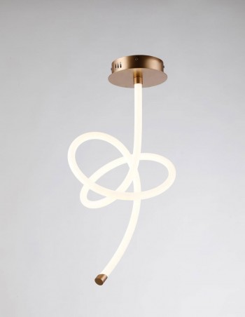 Lámpara plafón led acabado en oro mate