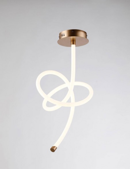 Lámpara plafón led acabado en oro mate