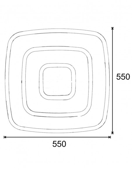Plafón de led de acrílico y metal.
