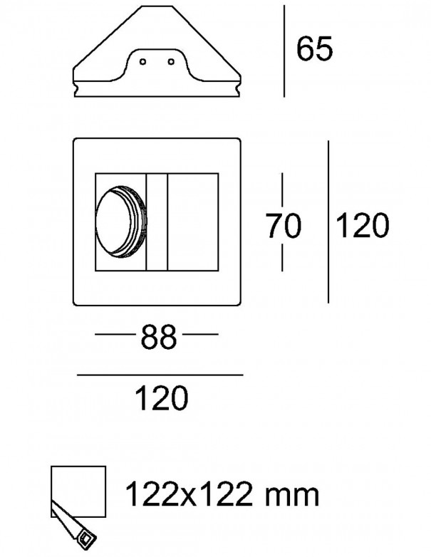 Focos empotrables de yeso.