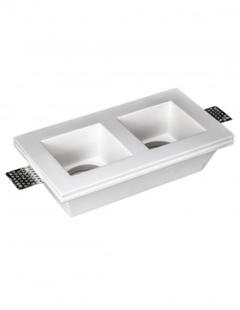 Empotrable de escayola rectangular 2 luces GU10