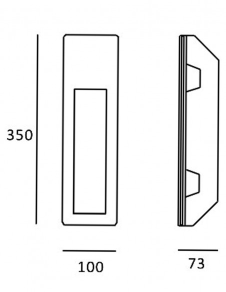 Bañador de pared empotrable de escayola blanca