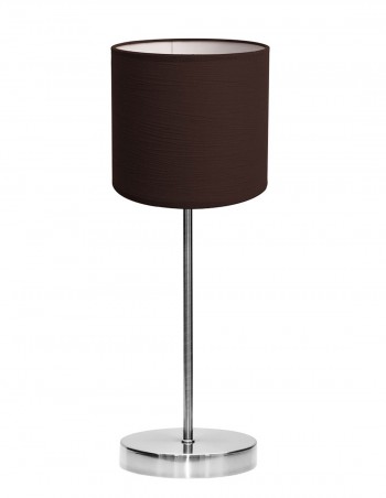 Sobremesa acabado en cromo brillo con pantalla marrón.