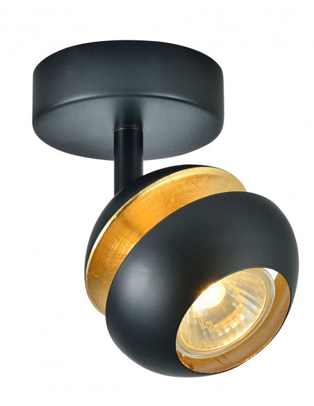 Foco Plafón Beethoven Negro Oro