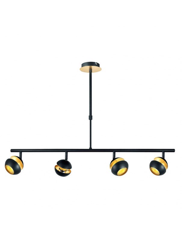 lampara de techo beethoven negra 4 luces