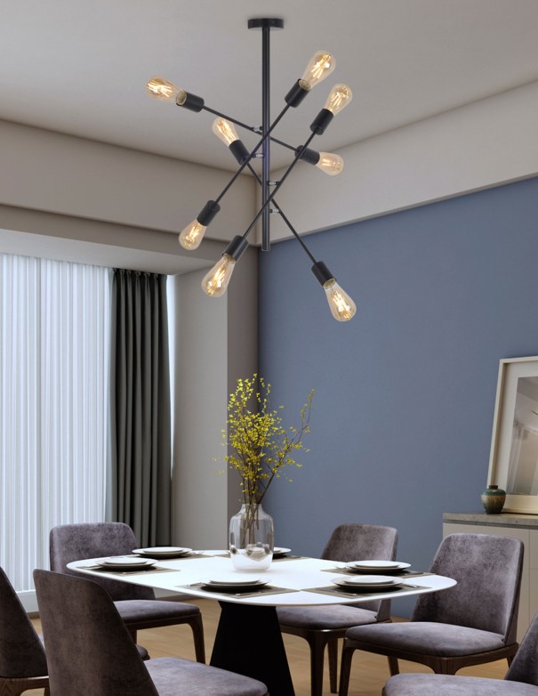 Lámparas de techo estilo vintage de 8 luces