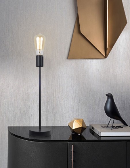 Sobremesa sencillo alargado de 1 luz negro