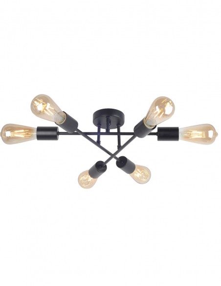Los mejores precios en plafones negros de 6 luces tipo vintage.
