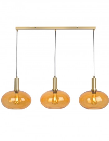 Lámpara de techo con tulipas de cristal ambar