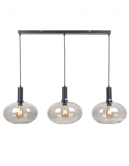 Rebajas en lámpara alargadas para mesas con tulipas de cristal.