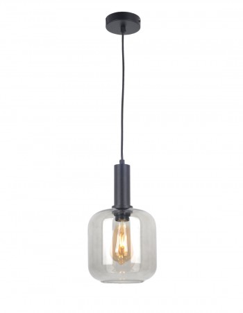 Lámparas de techo individuales regulables en altura con base negra