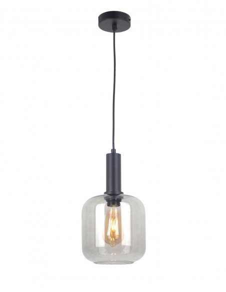 Lámparas de techo individuales regulables en altura con base negra