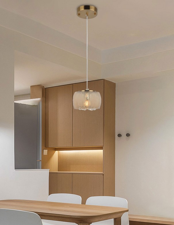 Lámpara colgante de 15cm en cristal ambar